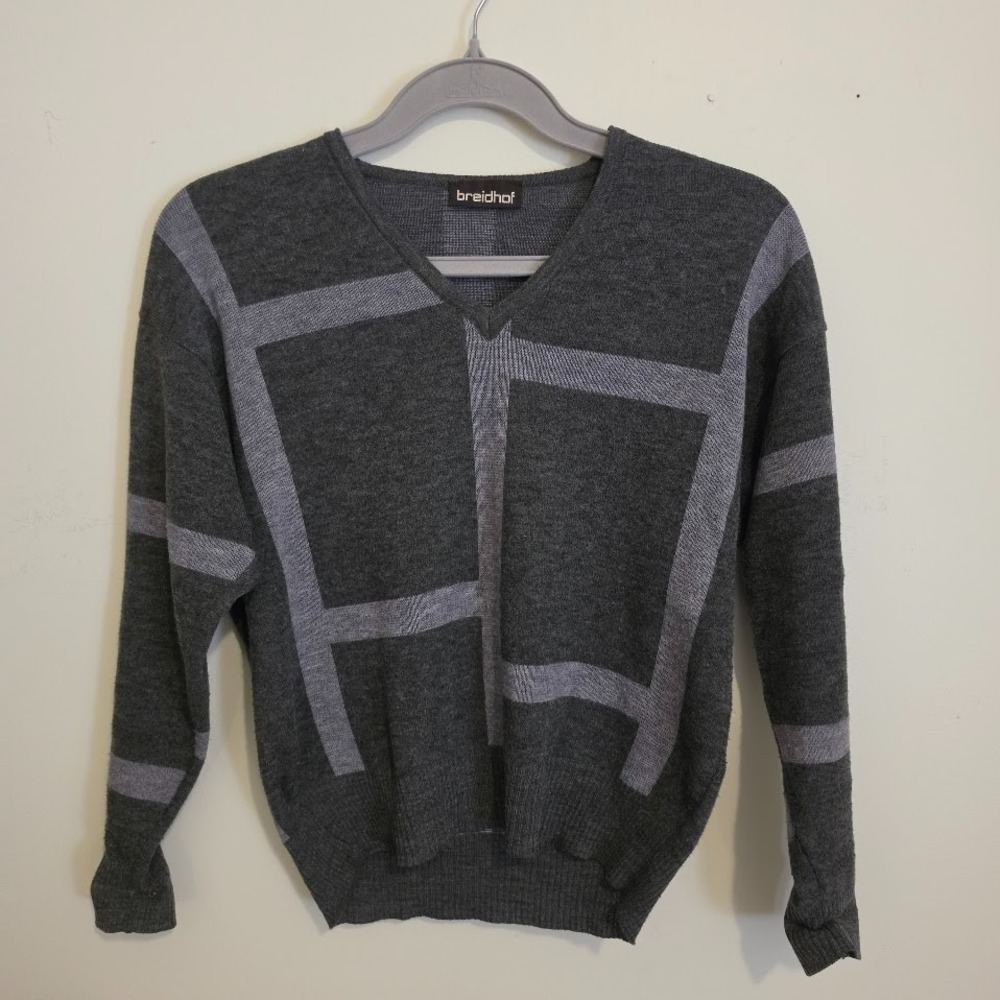 Vintage Breidhof Siedensticker Sweater Lot (2) Mens M Grey German Grandpacore
